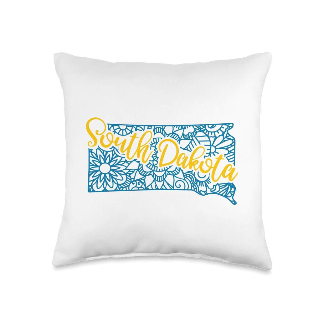 5640 South Dakota State Pride I Love South Dakota Throw Pillow